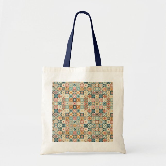Vintages, Patchwork-Stepplook Tragetasche (Vorne)