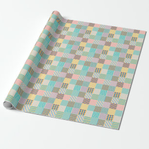 Vintages Patchwork: Textil - Nahtloser Hintergrund Geschenkpapier