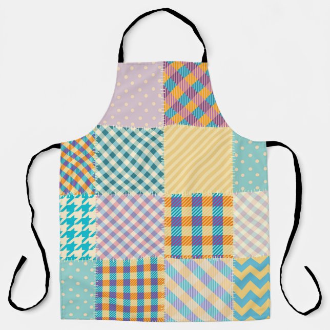 Vintages Patchwork: Textil - Nahtloser Hintergrund Schürze (Vorderseite)