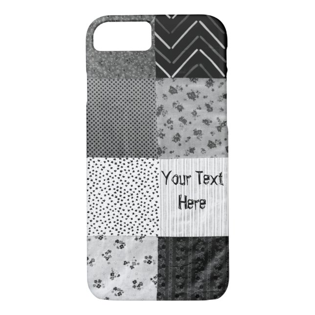 Vintages Patchworkgewebeschwarzweiss-muster Case-Mate iPhone Hülle (Rückseite)