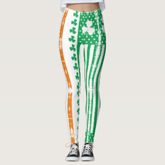 Vintages Patrick Green Irish Flag Clover Kleeblatt Leggings
