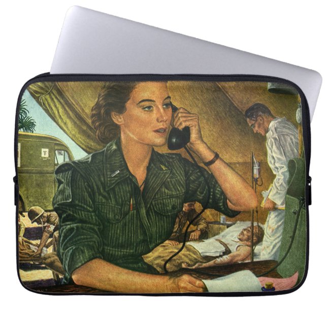 Vintages Patriotikum, medizinische Krankenpflege a Laptopschutzhülle (Vorderseite)