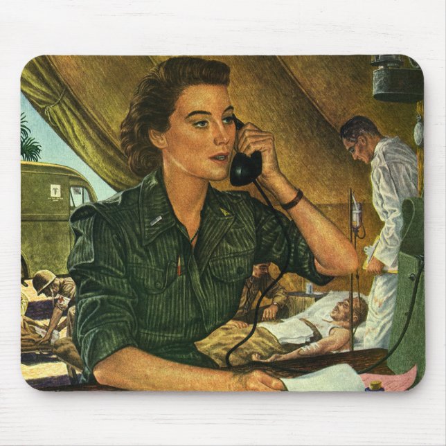 Vintages Patriotikum, medizinische Krankenpflege a Mousepad (Vorne)