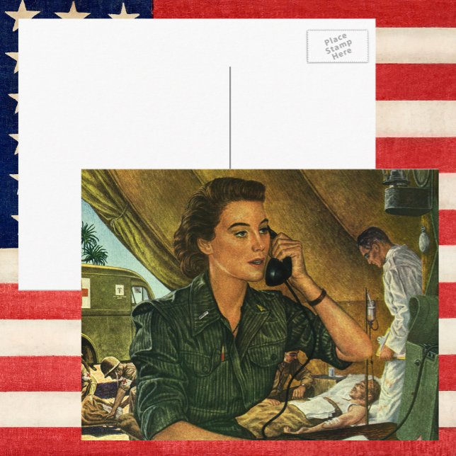 Vintages Patriotikum, medizinische Krankenpflege a Postkarte (Von Creator hochgeladen)