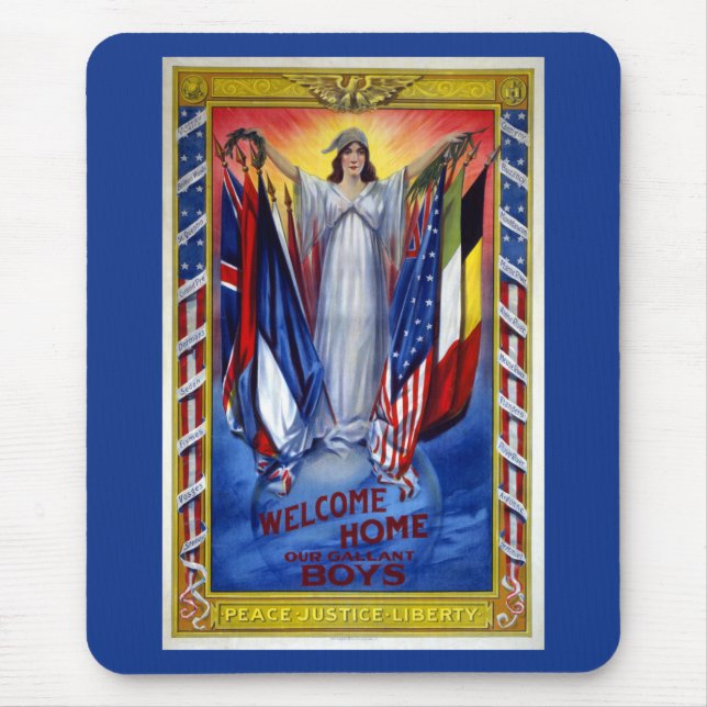 Vintages Patriotisches Amerika, Freiheit der Fried Mousepad (Vorne)