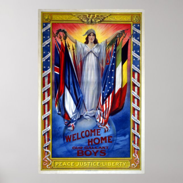 Vintages Patriotisches Amerika, Freiheit der Fried Poster (Vorne)