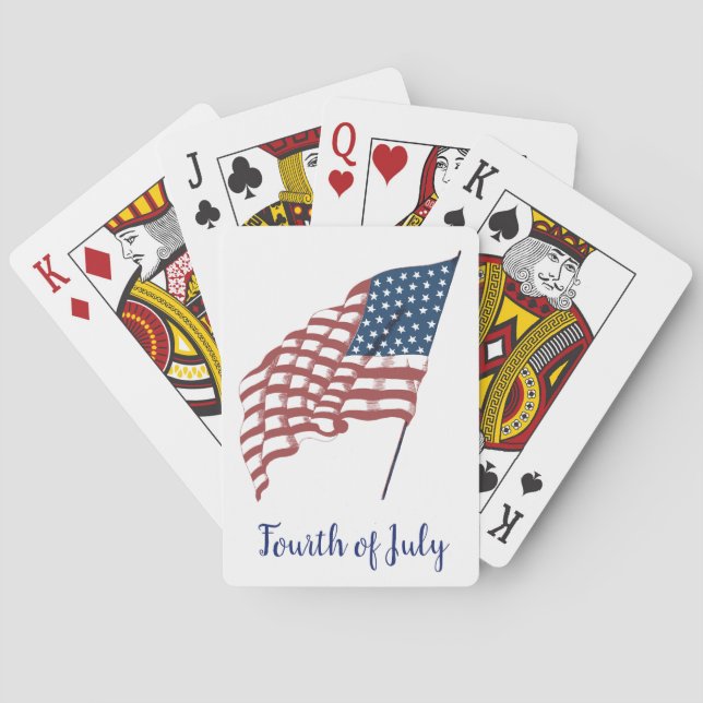 Vintages patriotisches amerikanisches Fahnen im Wi Spielkarten (Rückseite)