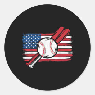 Vintages Patriotisches Baseball 4. Juli USA Runder Aufkleber