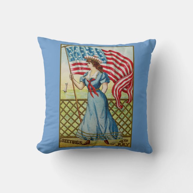 Vintages Patriotisches Seelöwen-Kissen Kissen (Vorderseite)