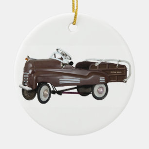 Vintages Pedal-Auto Keramik Ornament