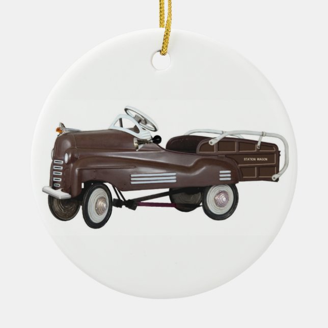 Vintages Pedalfahrzeug Keramik Ornament (Vorne)