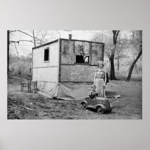 Vintages Pendelauto in der Großen Depression der 1 Poster