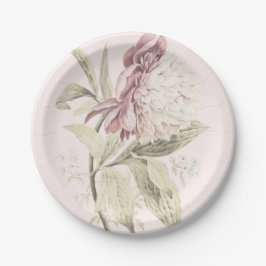 Vintages Peony Botanica Kunstwerk Pappteller