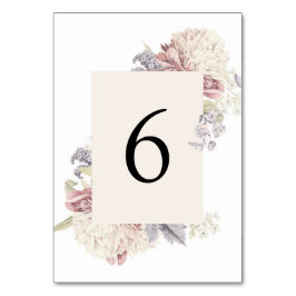 Vintages Peony Botanical Art Wedding Tischnummer