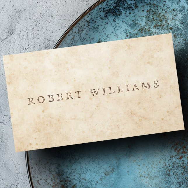 Vintages Pergament antikes Papier rustikal Visitenkarte (Vintage parchment antique aged paper rustic business card)