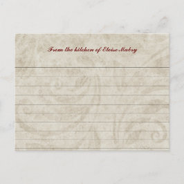 Vintages Pergament Personalisierte Rezeptionskarte Postkarte