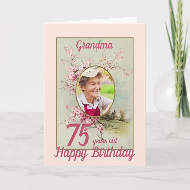 Vintages Personalisiertes Blumenalter Geburtstag F Karte (Vorderseite)