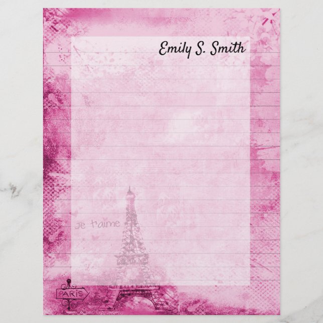 Vintages Personalisiertes Valentine Writing Paper  (Vorderseite)