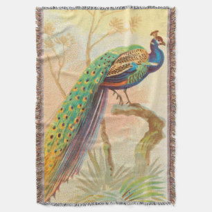 Vintages Pfau auf einem Ast-Gemälde Decke