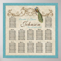 Vintages Pfau-Empfang-Sitzdiagramm