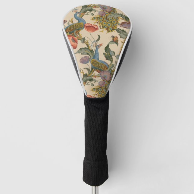Vintages Pfauenmuster Farbenfrohe Kunst Golf Headcover (Vorderseite)