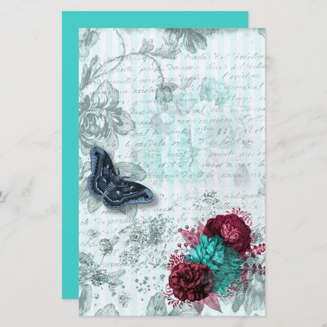 Vintages Pfefferminzpapier (Vorne/Hinten)