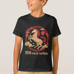 Vintages Pferd 2026 Zodiakisches chinesisches Neuj T-Shirt