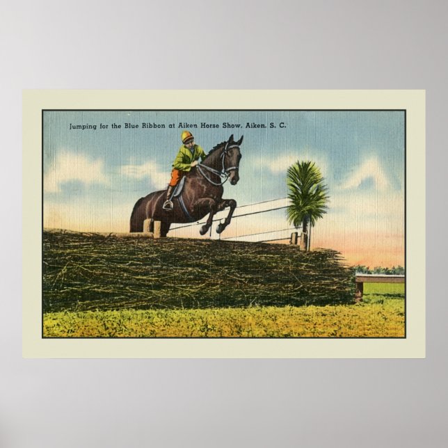 Vintages Pferd Jumping Aikin SC Poster (Vorne)