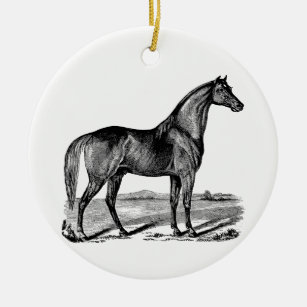 Vintages Pferd Stehend Keramik Ornament
