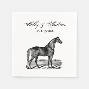 Vintages Pferd Stehend Serviette