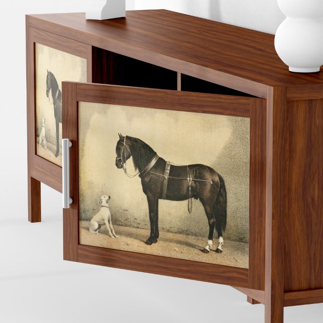 Vintages Pferd- und Hundeplakat oder Dekoupage Pap Poster (Von Creator hochgeladen)