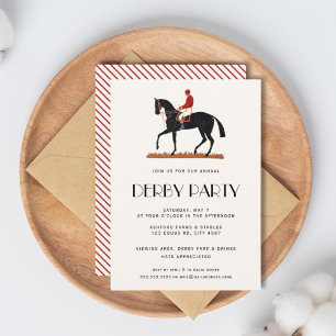 Vintages Pferderennen Jockey Derby Party Einladung