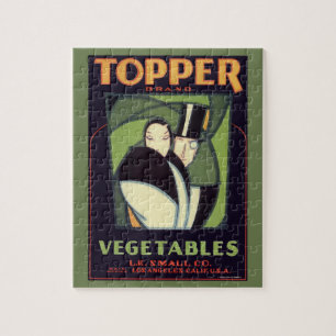 Vintages pflanzliches Topper Label, Art Deco Roman