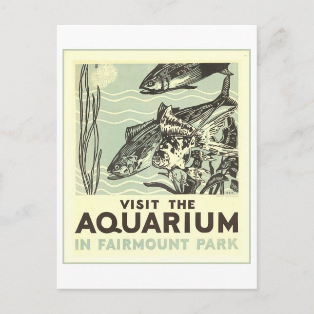 Vintages Philadelphia Aquarium Reiseplakat Postkarte (Vorderseite)