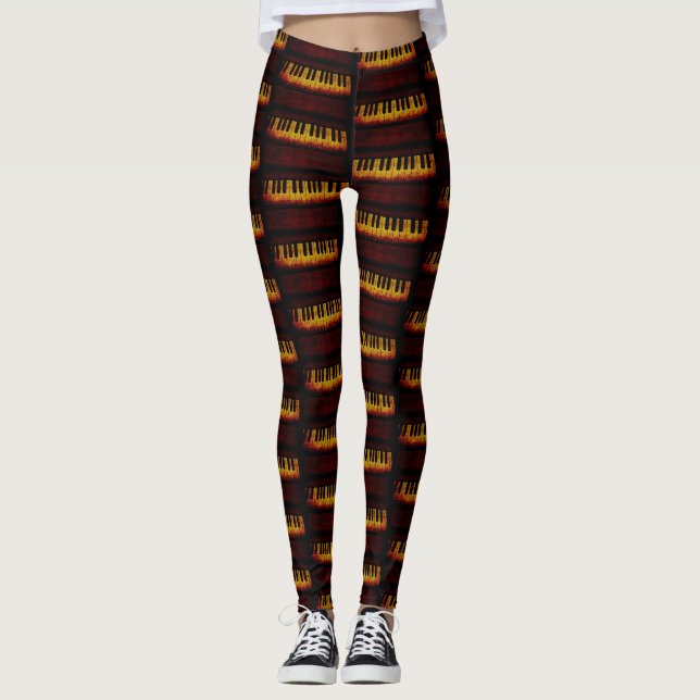 Vintages Piano Custom Leggings (Vorderseite)