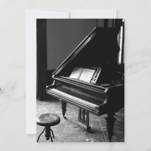 Vintages Piano, schwarz und weiß Karte