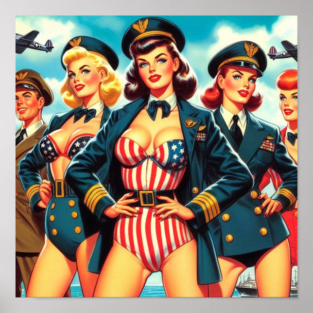 Vintages Pilot-Button Poster (Vorne)