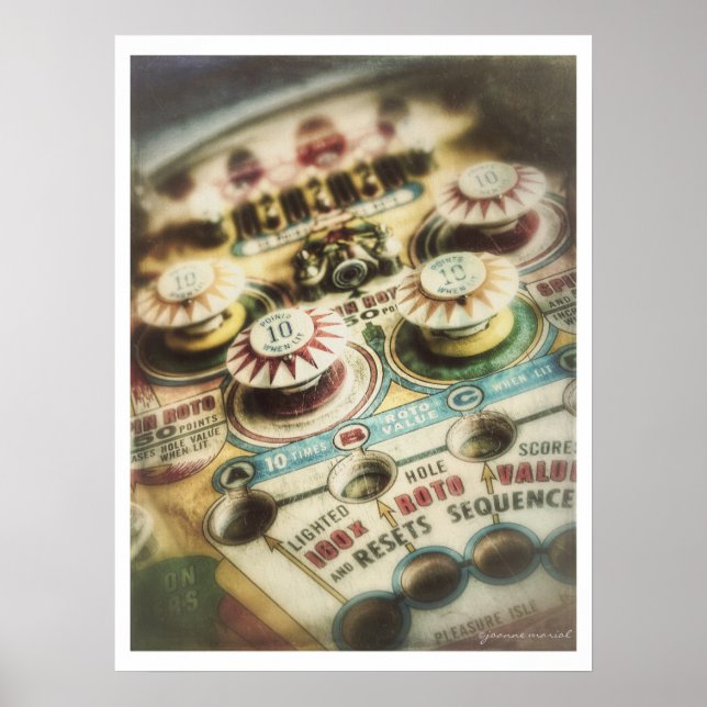 Vintages Pinball-Maschinenplakat Poster (Vorne)
