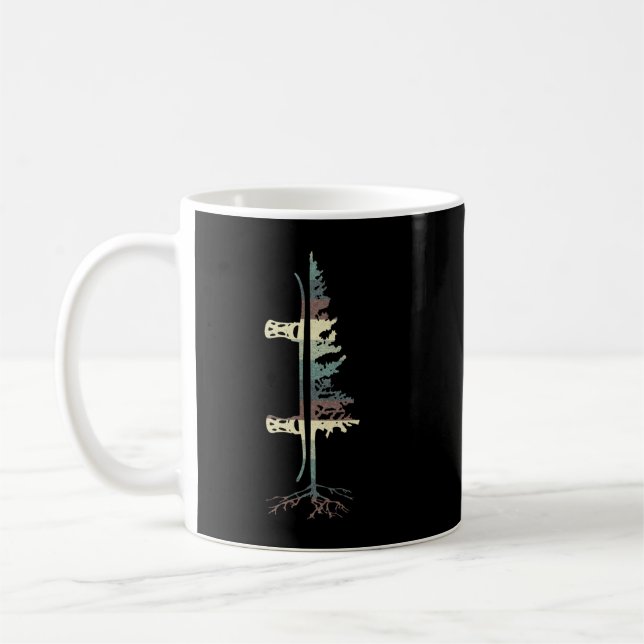 Vintages Pine Snowboard Snowboarden T-Shirt Kaffeetasse (Links)