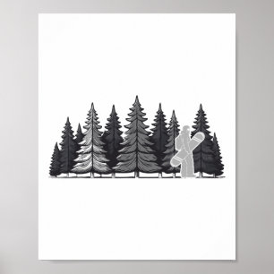 Vintages Pine Tree Snowboard - Cooles Snowboarden Poster