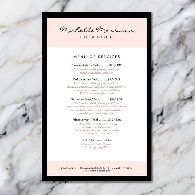Vintages Pink Makeup und Beauty Salon, Nagelsalon Flyer (Von Creator hochgeladen)