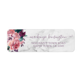 Vintages Pink Watercolor Blumenmuster-Skript