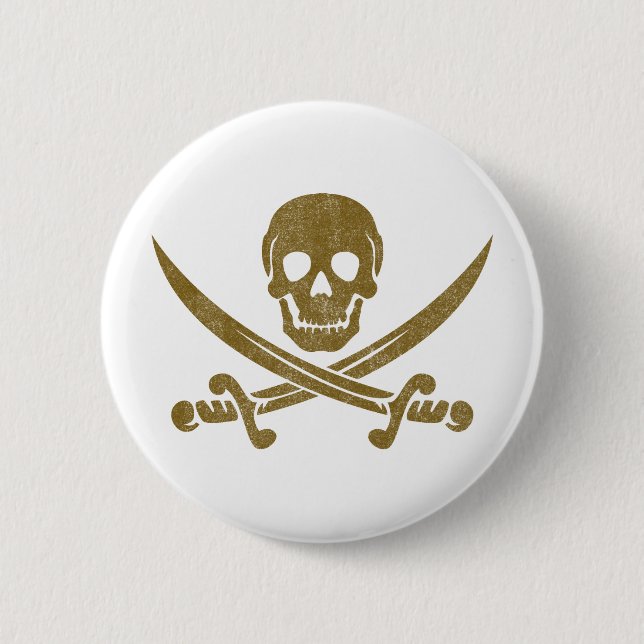 Vintages Piraten Button (Vorderseite)