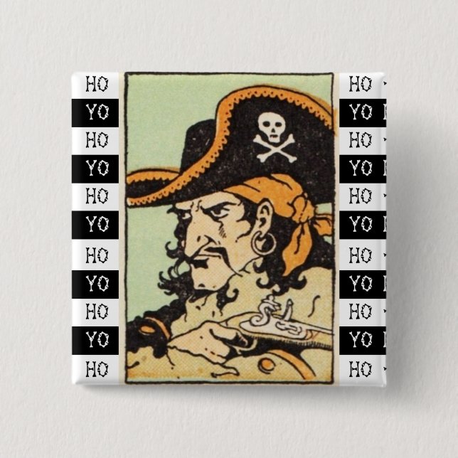 Vintages Piraten Button (Vorderseite)