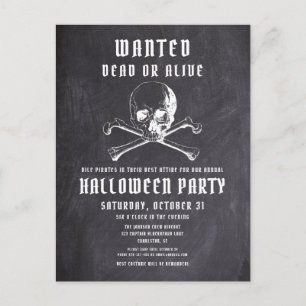Vintages Piraten-Halloween-Party Einladungspostkarte