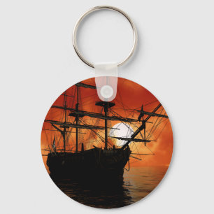 Vintages Piraten-Schiff Schlüsselanhänger