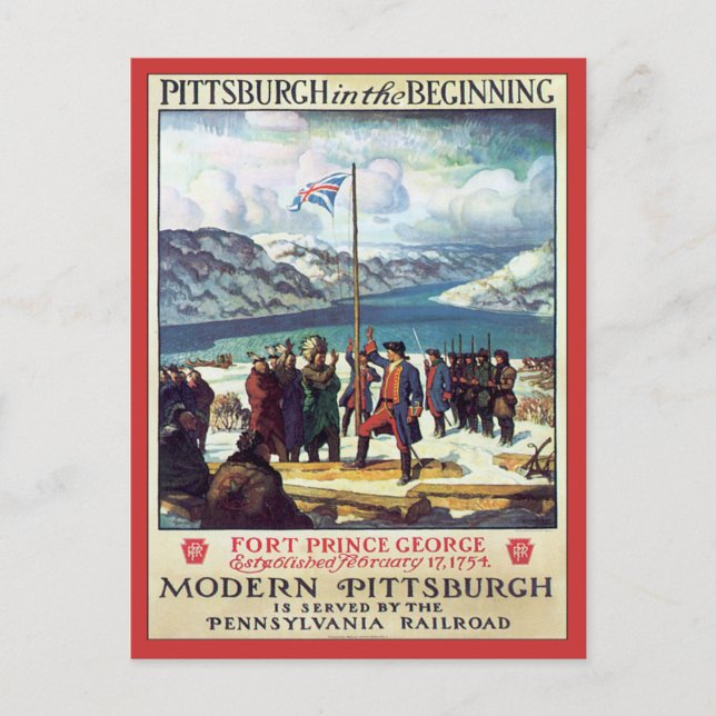 Vintages Pittsburgh am Anfang Postkarte (Vorderseite)