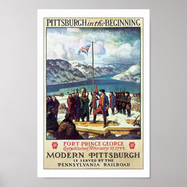 Vintages Pittsburgh PA Travel Poster Print (Vorne)