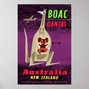 Vintages Plakat Australiens Neuseeland wieder