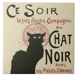 Vintages Plakat Ce Soir Le Chat Noir Fliese